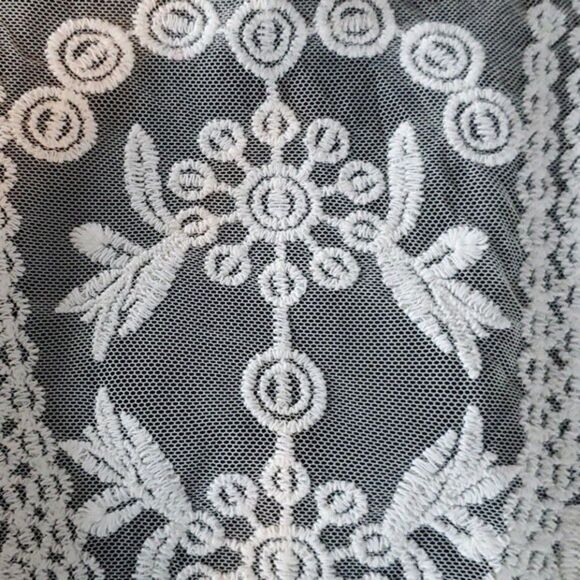 VINTAGE STYLE LACE TOP CREAM WHITE LARGE GIRLY ROMANTIC FEMININE REGENCY RETRO - Picture 5 of 8